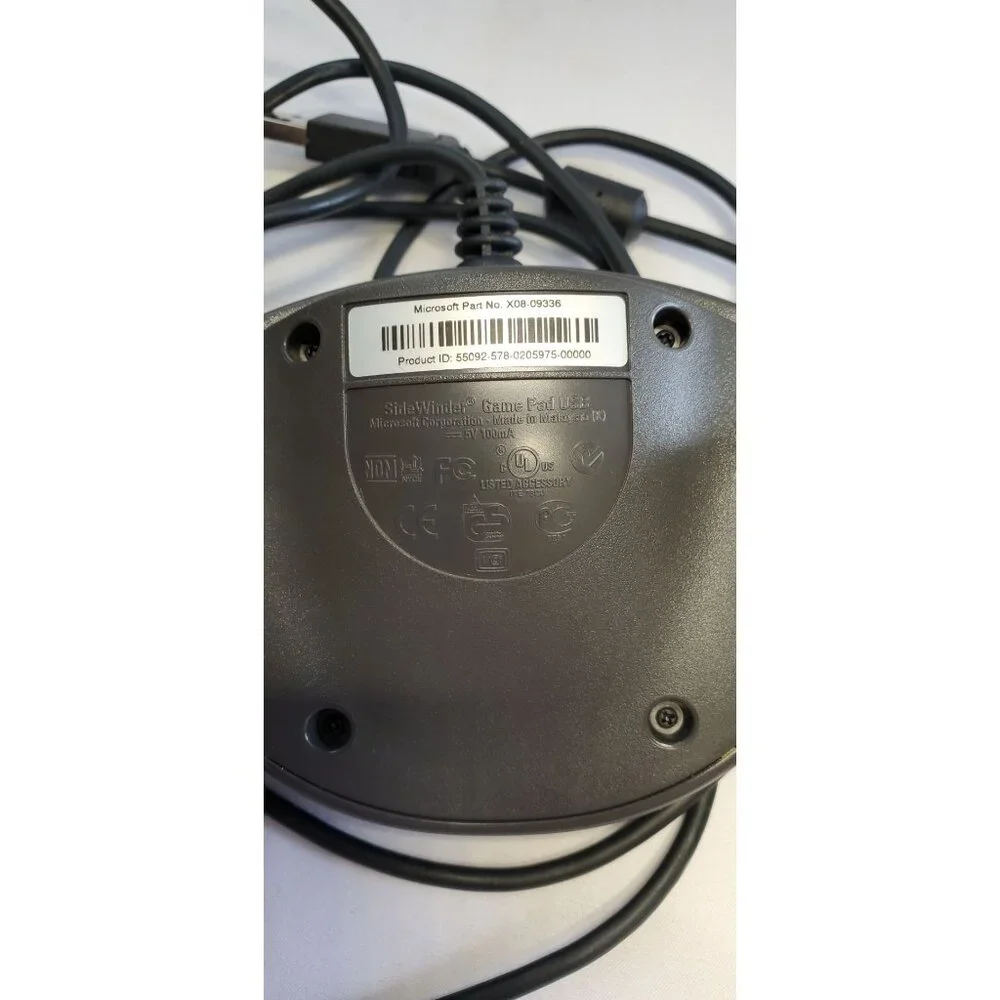 Vtg Microsoft SideWinder Gamepad USB Game Controller X08-09336 Black Not Tested